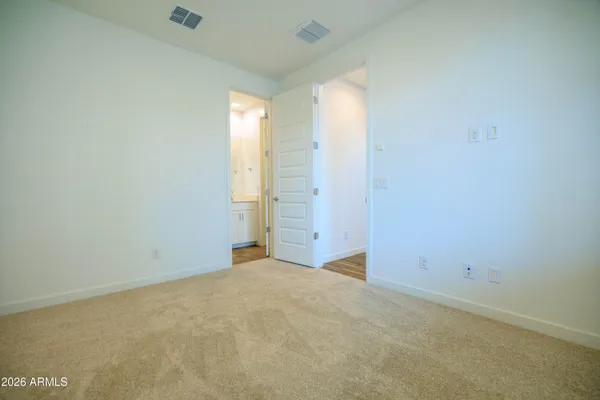 an empty room with an entryway