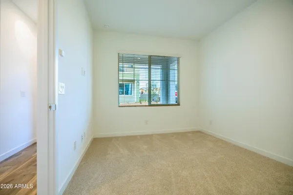 an empty room with a window