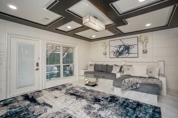 a living room with furniture