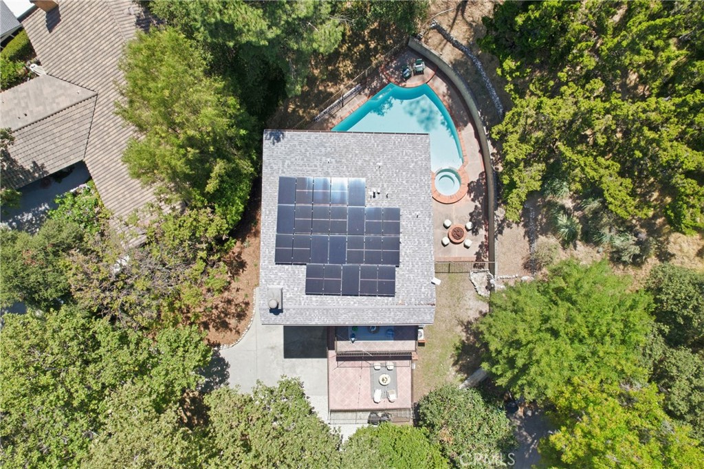 41 Hidden Valley Road Monrovia, CA 91016 - Photo 42 of 51 Aerial view of owned solar panels