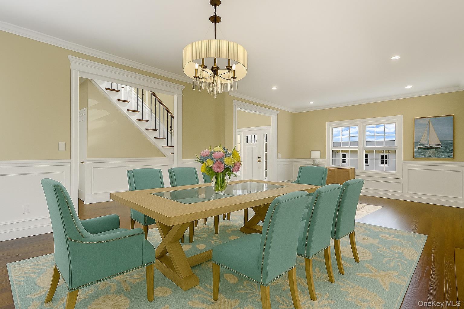 9 Hickory Road Bayville, NY 11709 - Photo 9 of 40 a view of a dining room with furniture and chandelier