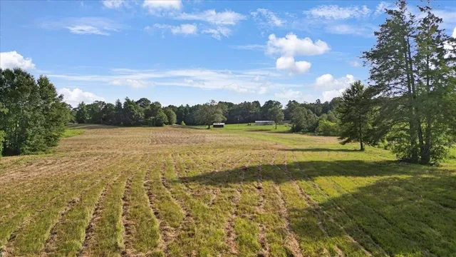 a view of a golf course with a lake
