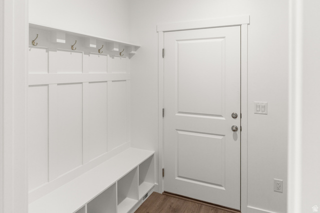 1417 West 2350th South, Unit 14 Perry, UT 84302 - Photo 5 of 19 Built-in mudroom bench with cubby storage and coat hooks