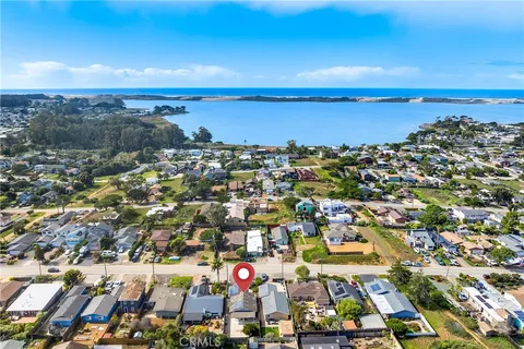 a city view with ocean