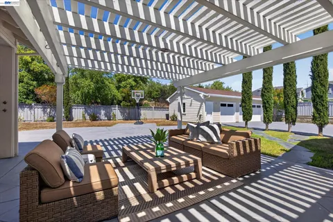 a view of a house with a patio