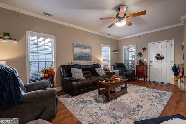 a living room with furniture