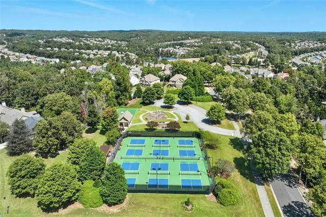 an aerial view of multiple house