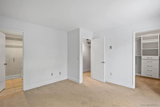 an empty room with closet