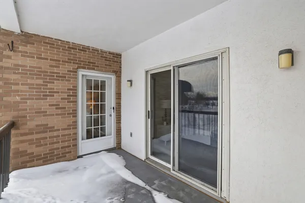 a view of a lake with a city