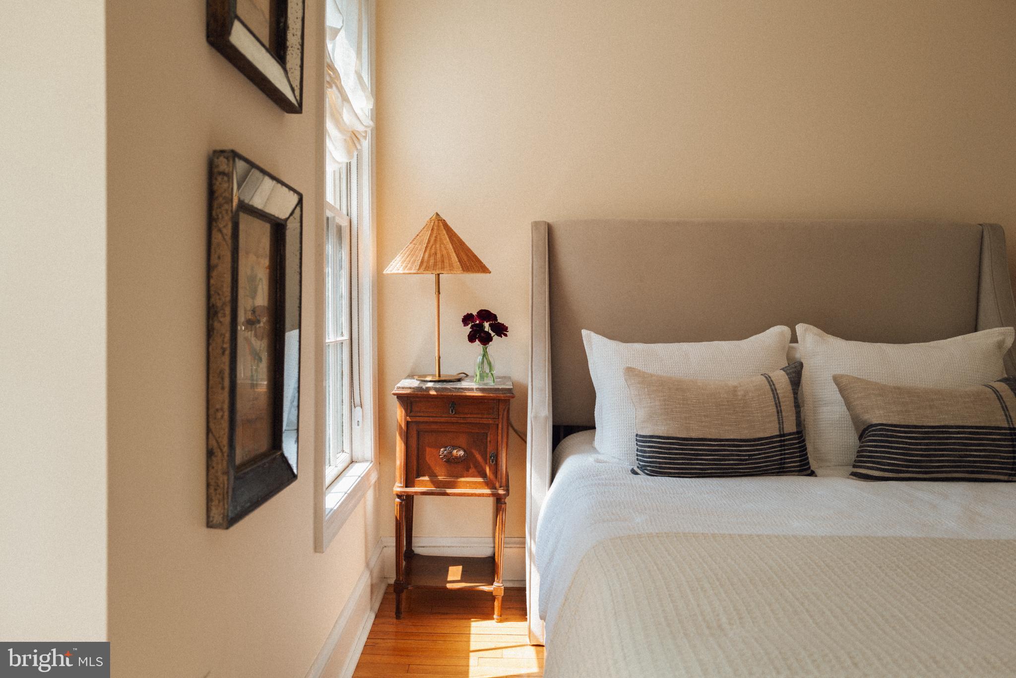 708 9th Street Southeast Washington, DC 20003 - Photo 20 of 31 a bedroom with a bed and a potted plant on the dresser