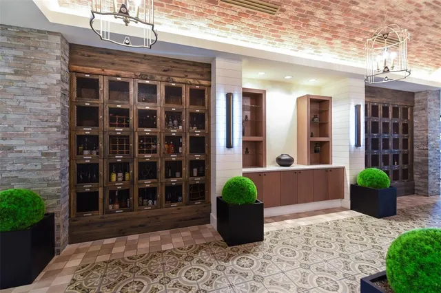 an aerial view of a house with a swimming pool