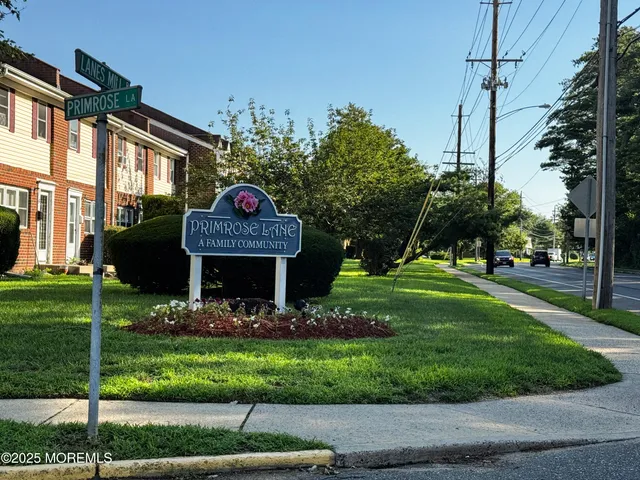 a view of a park with swings