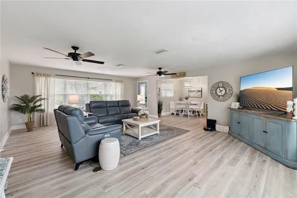 a living room with furniture