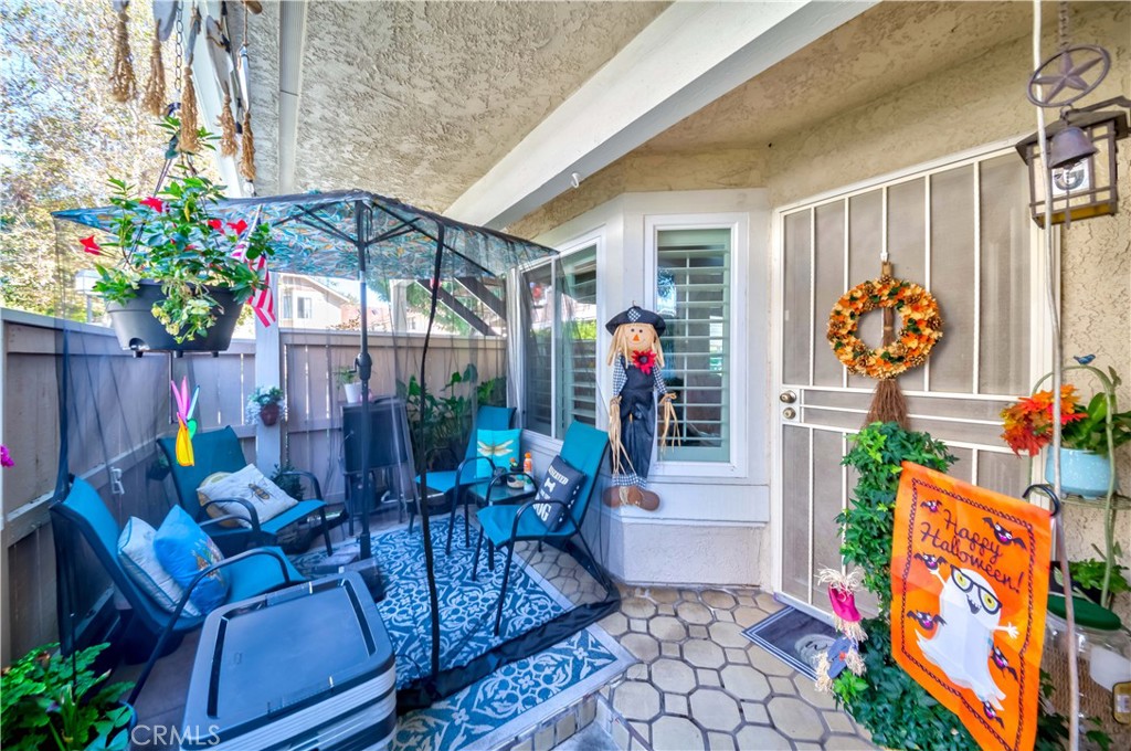 a view of outdoor space with seating space