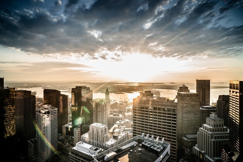1 Franklin Street, Unit PH 2D Boston, MA 02110 - Photo 6 of 26 a view of a city with tall buildings