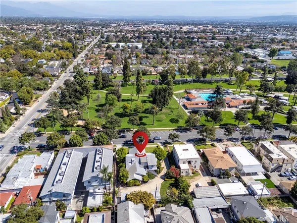 an aerial view of city