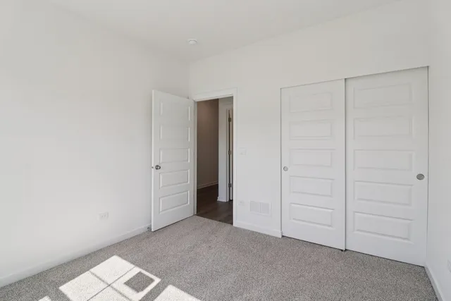 an empty room with closet