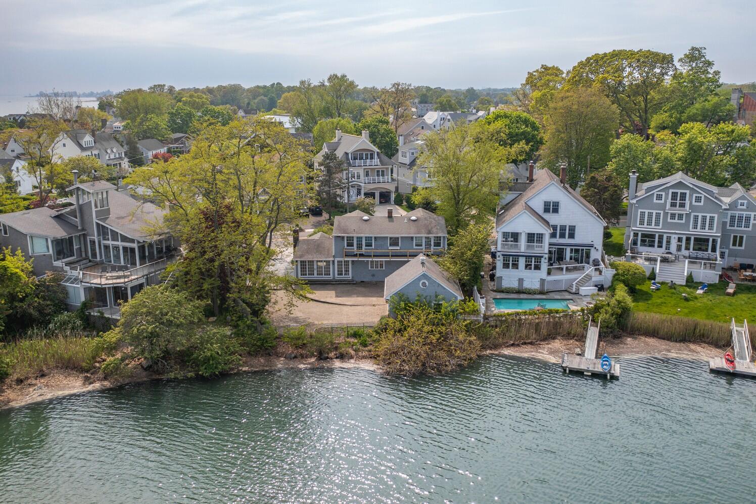 an aerial view of a house