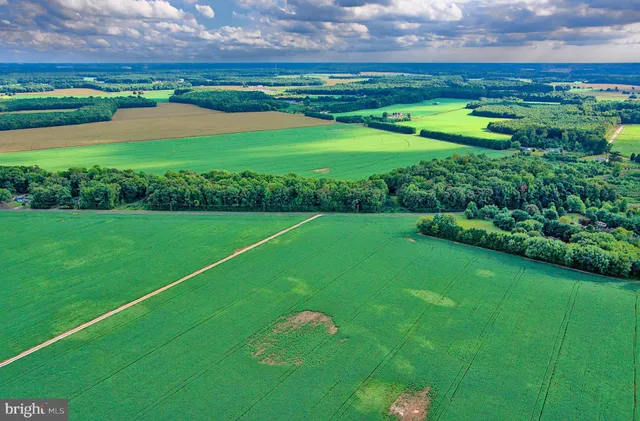 a view of a field with an outdoor space
