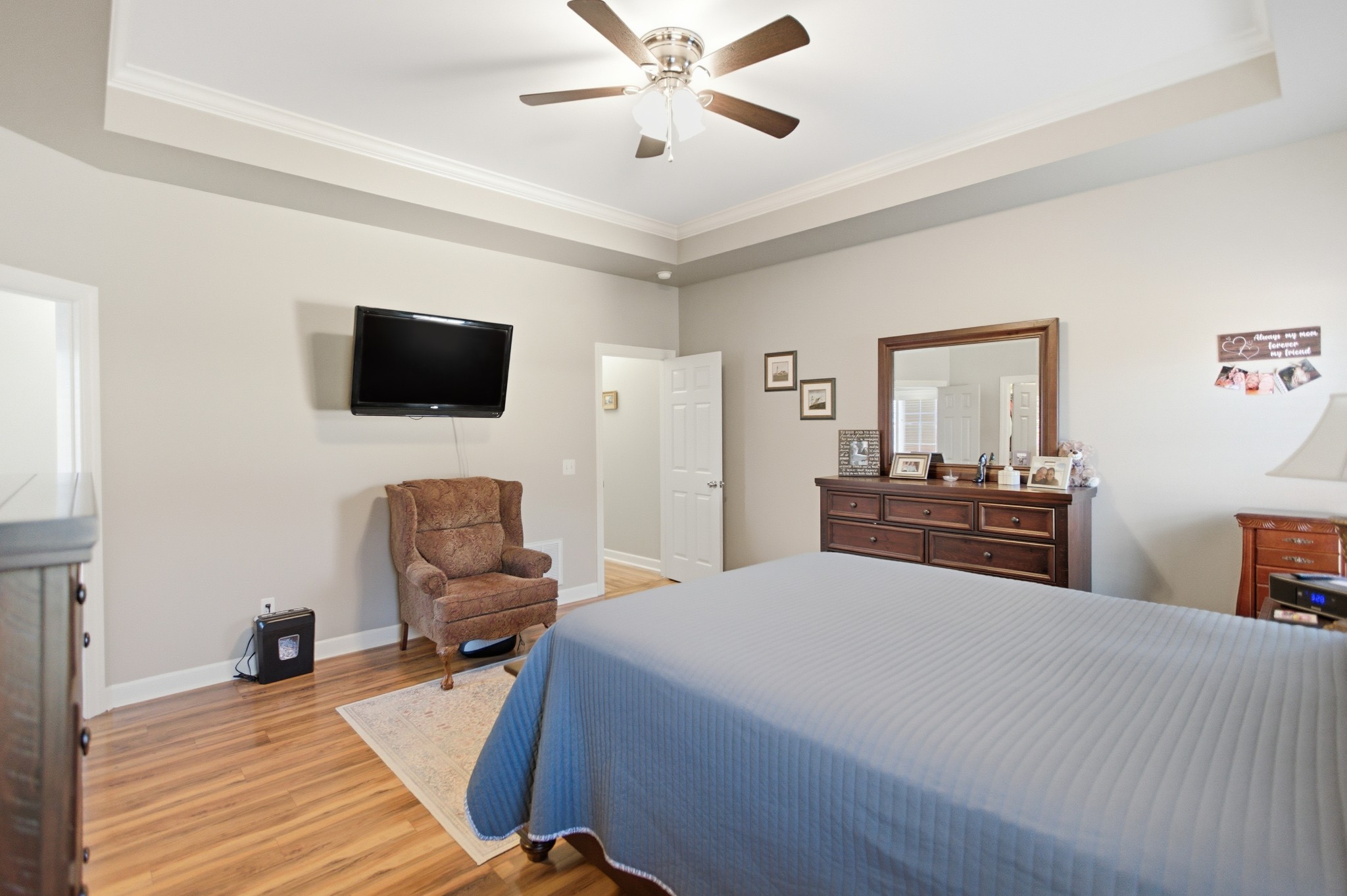 431 Ovoca Lake Road Tullahoma, TN 37388 - Photo 20 of 58 a bedroom with a bed and a flat screen tv