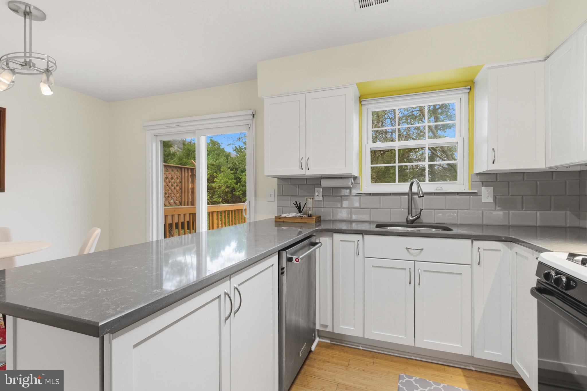 517 Pickwick Village Way Silver Spring, MD 20901 - Photo 9 of 39 a kitchen with granite countertop a sink stove and cabinets