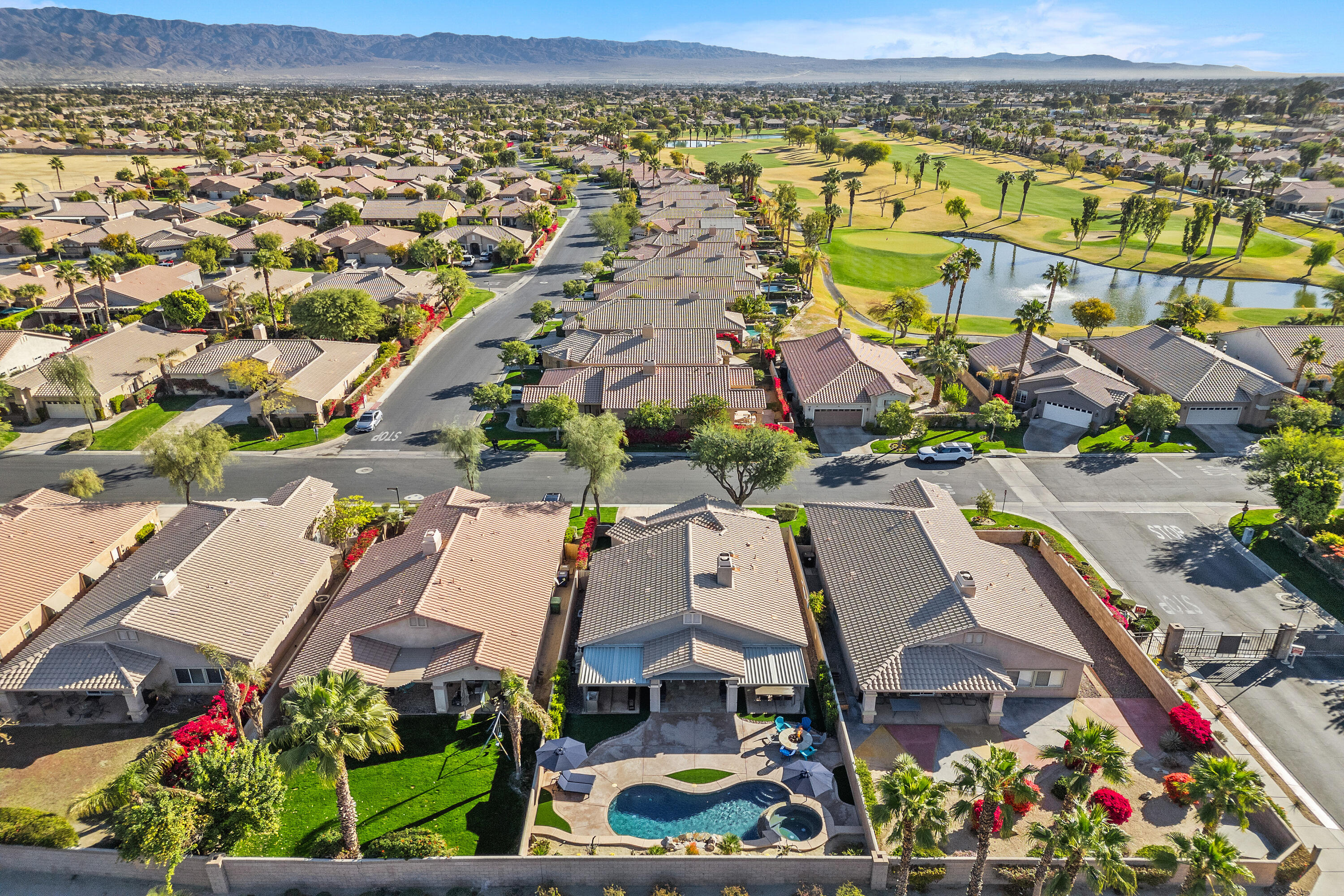 45703 Crosswater Street Indio, CA 92201 - Photo 36 of 41 45703 Crosswater - Aerial Rear Exterior