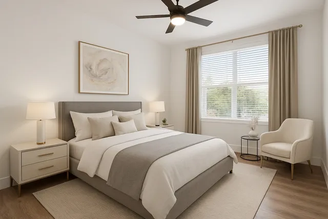 a bathroom with a double vanity sink and mirror