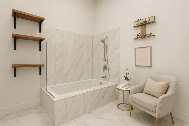 a bedroom with a large bed and a large window