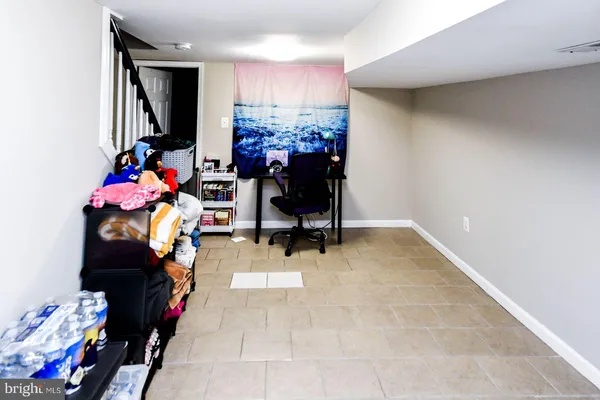 a view of a pathway with wooden stairs