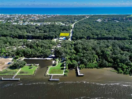 a view of a ocean with a city