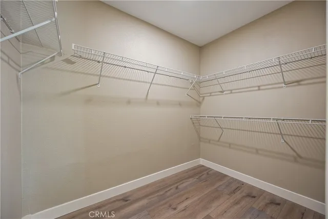 a view of a room with racks on the wall