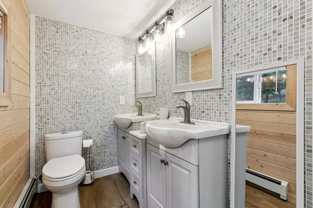 a bathroom with a sink and a shower