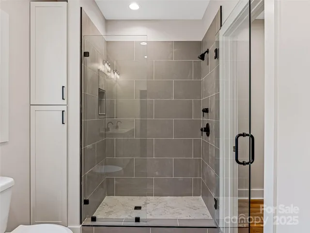 a bathroom with a shower