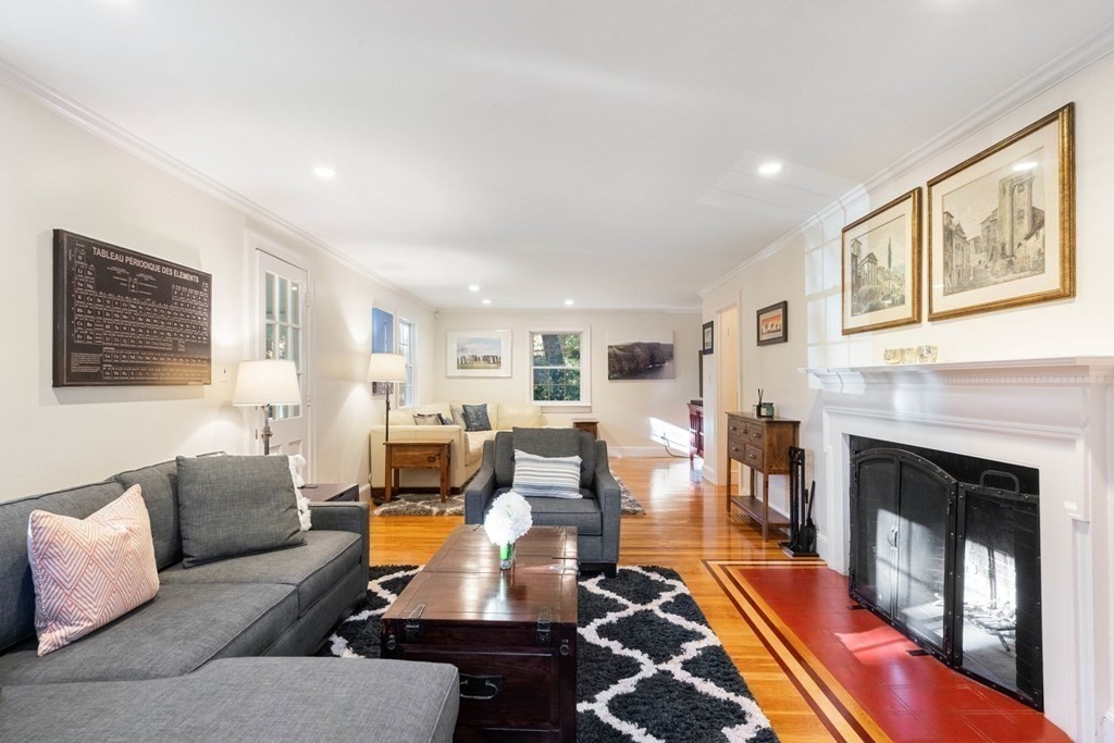 34 Earle Road Wellesley, MA 02481 - Photo 6 of 28 a living room with furniture fireplace and flat screen tv