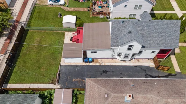 an aerial view of multiple house