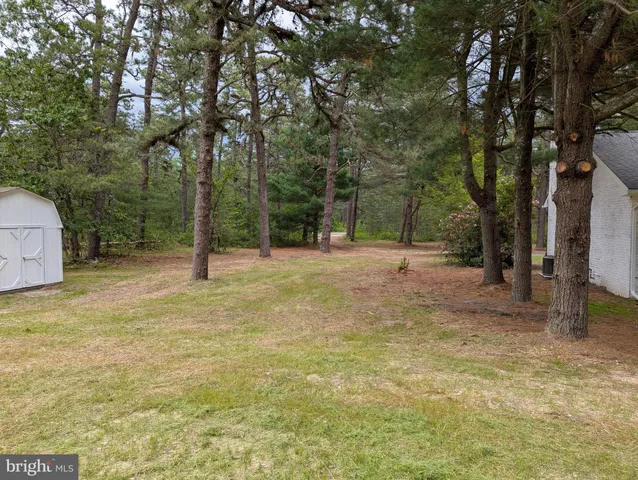 a backyard of a house with lots of green space
