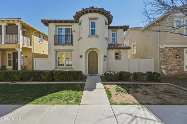 a front view of a house