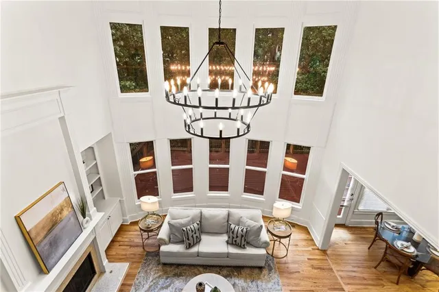 a view of front door with furniture and stairs