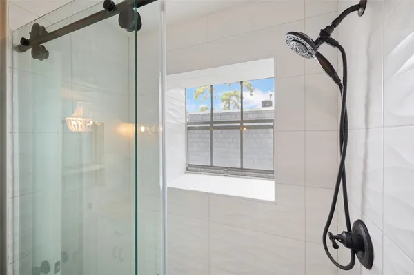 a bathroom with a shower