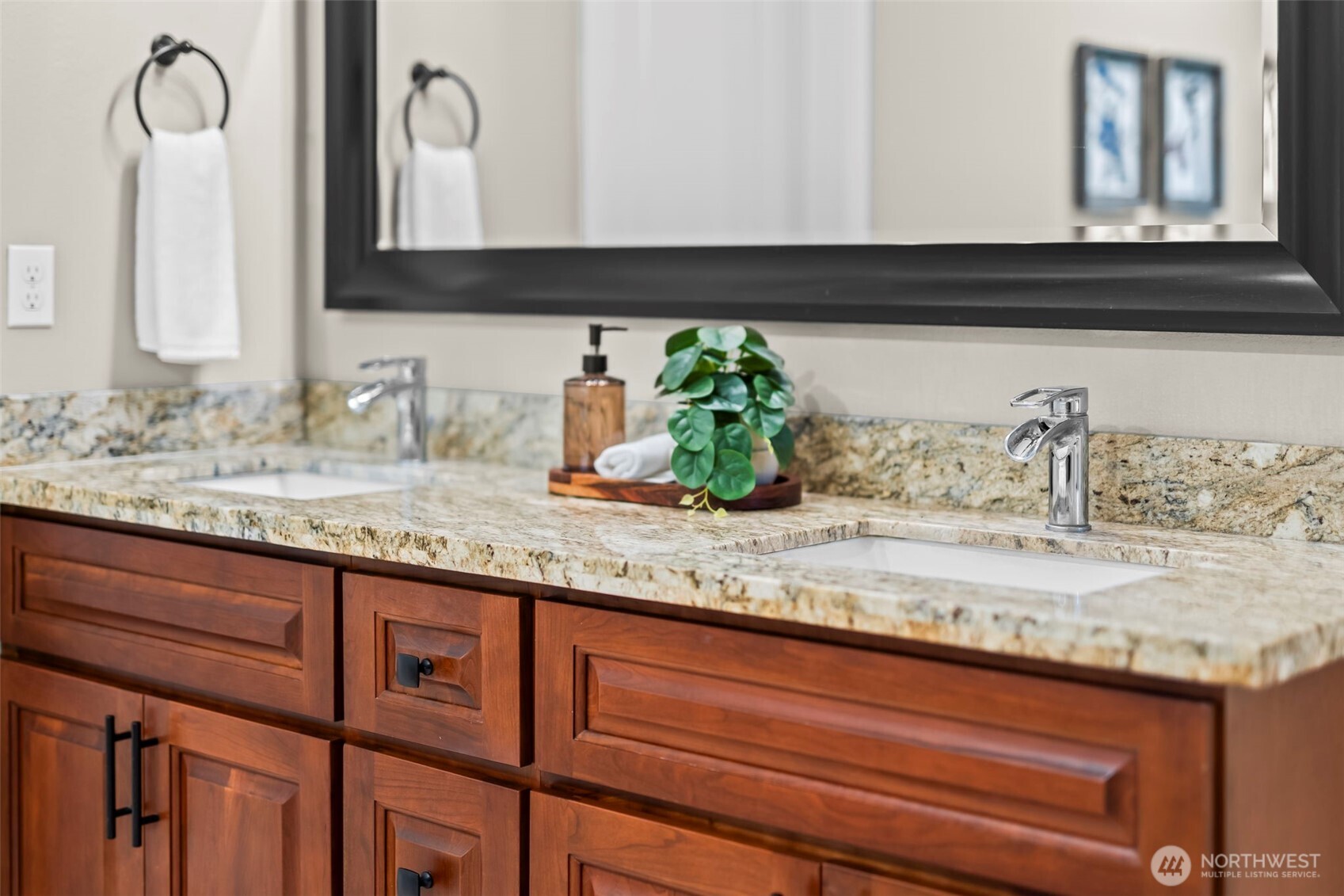 14892 Peacock Hill Road Southeast Olalla, WA 98359 - Photo 27 of 40 a bathroom with vanity granite and a sink