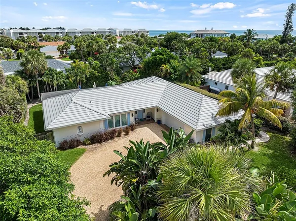 an aerial view of a house