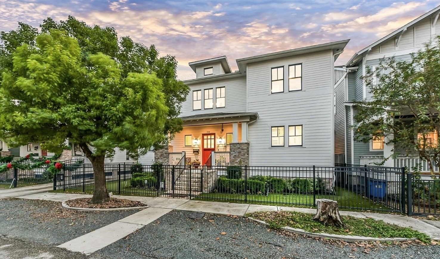 Traditional Heights home featuring everything you could want, including first floor primary suite, pool, spa, cabana house and full 1100sqft garage apartment. There are three parking spaces at the front and a two car garage plus additional parking in the alley.