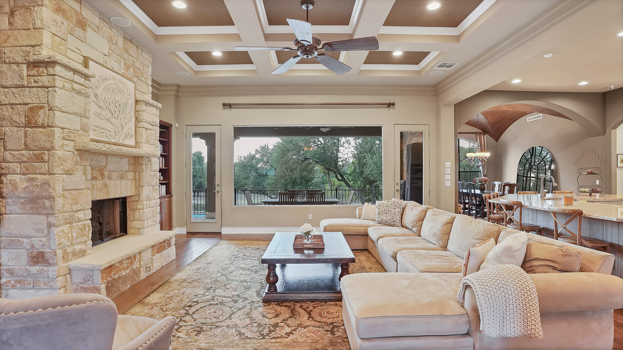 409 Escalera Parkway Georgetown, TX 78628 - Photo 6 of 40 a living room with furniture and a fireplace