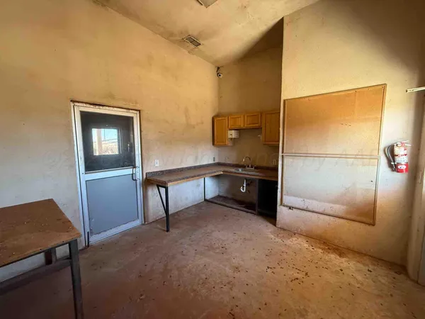 a view of a furniture in a room