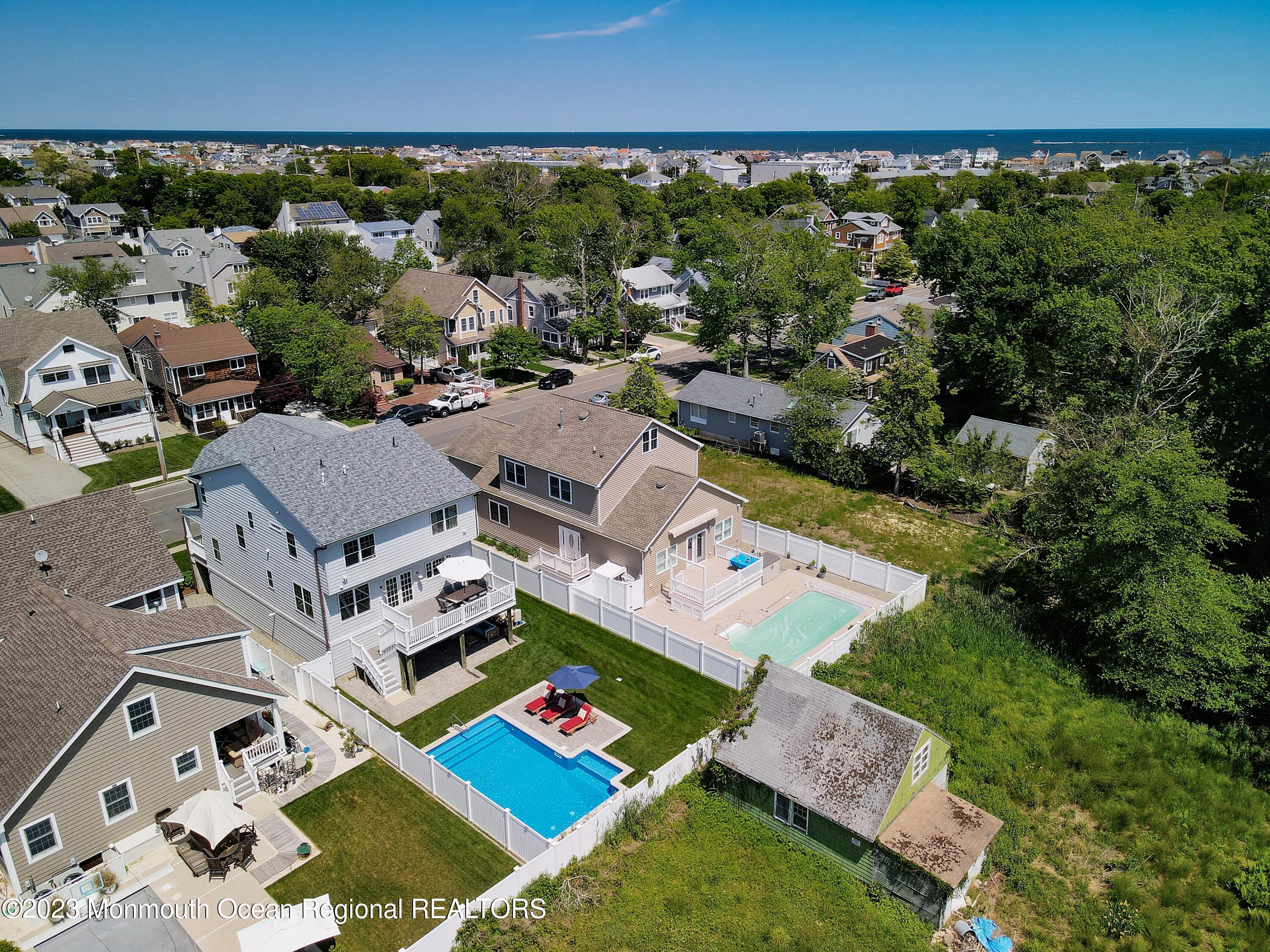 155 Osborn Avenue Bay Head, NJ 08742 - Photo 45 of 55 an aerial view of residential house with outdoor space and swimming pool