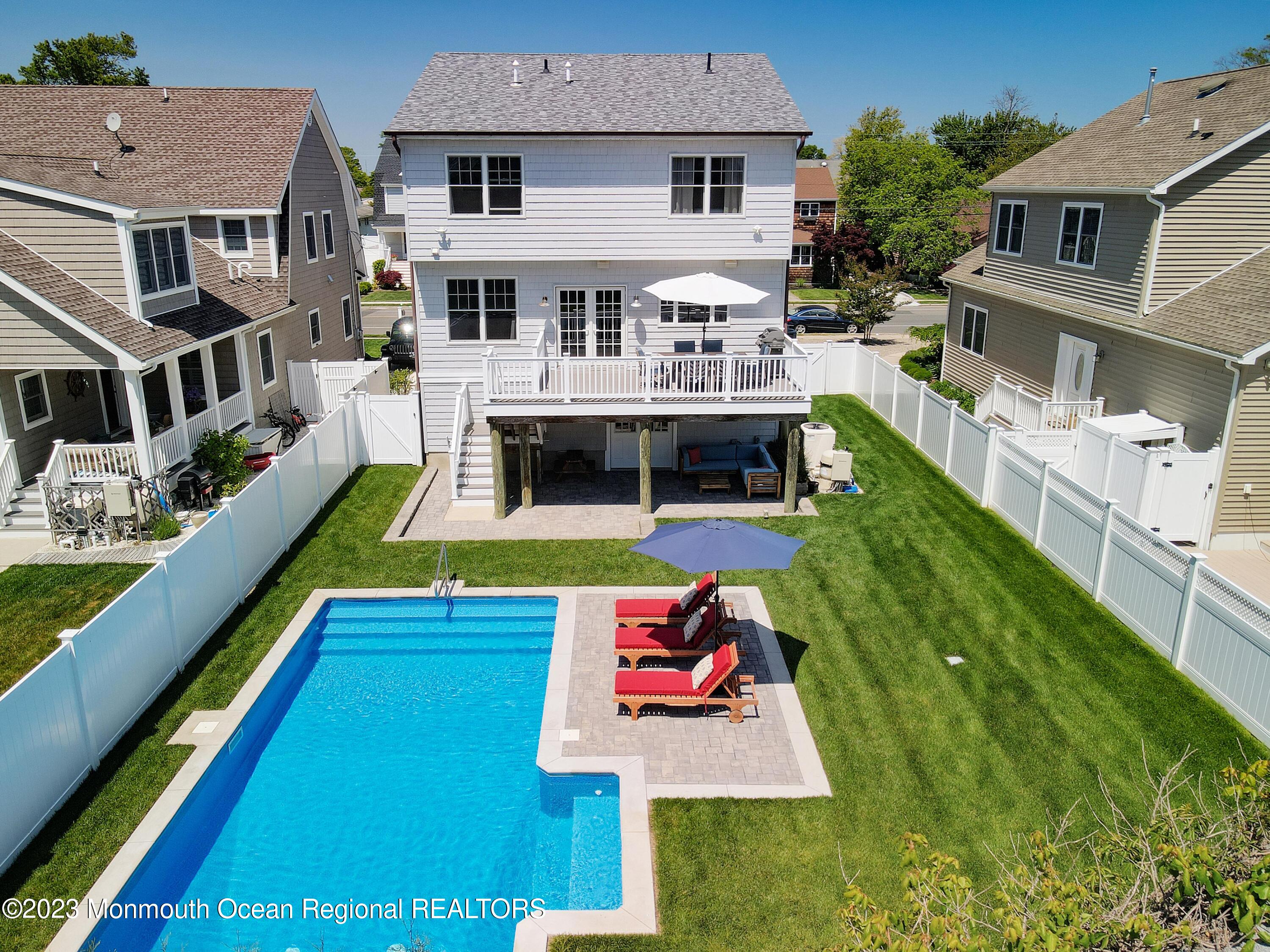 155 Osborn Avenue Bay Head, NJ 08742 - Photo 50 of 55 a view of an house with swimming pool garden and patio