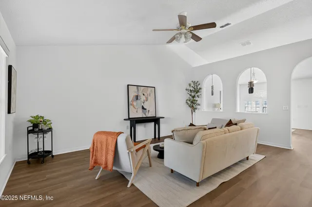 a living room with furniture