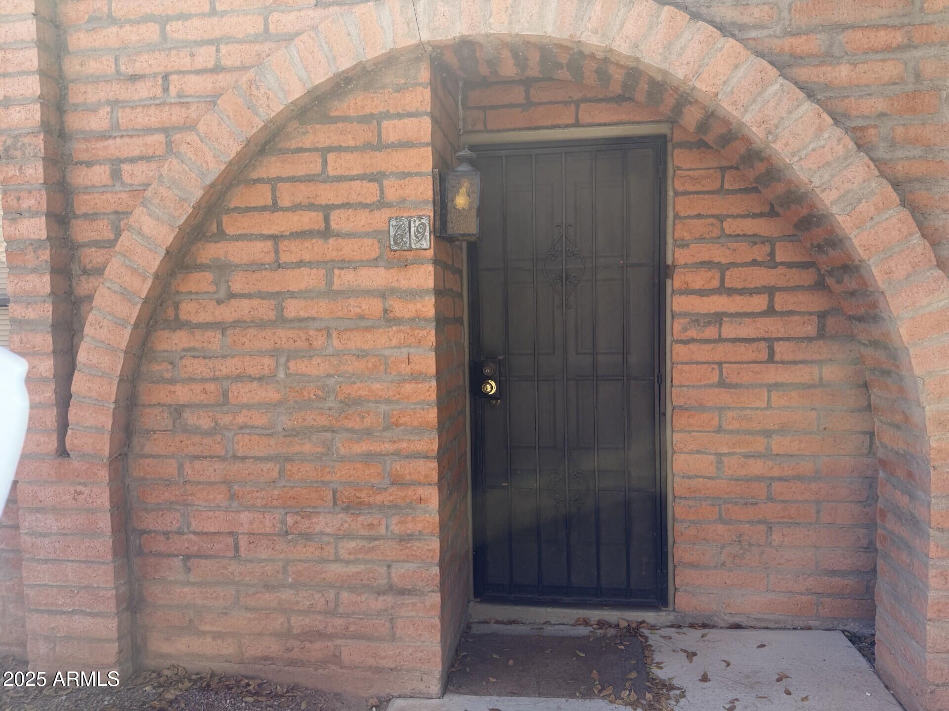 a view of wooden door