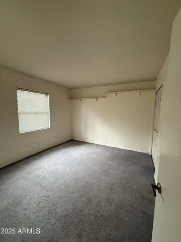 an empty room with a workbench