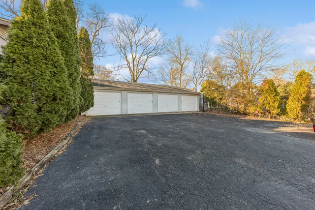 a view of backyard of a house